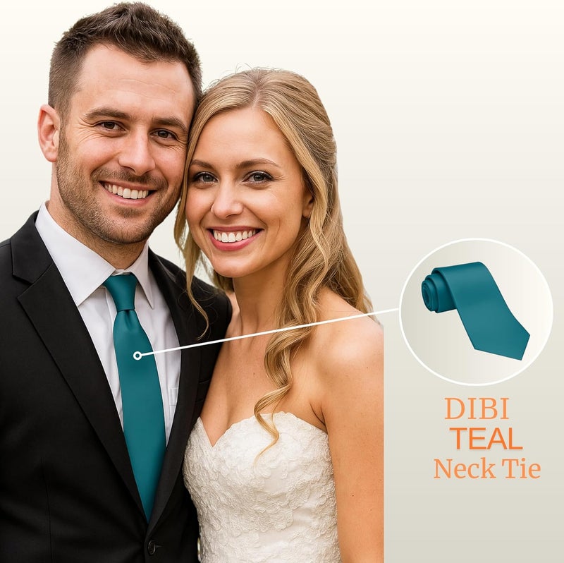 DIBI Solid Color Ties for Men, Formal Mens Ties, Neck Tie, Classic Tie for Boys Women Teens, Wedding Business Costume Necktie - Image 4